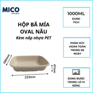 hộp bã mía 1000ml